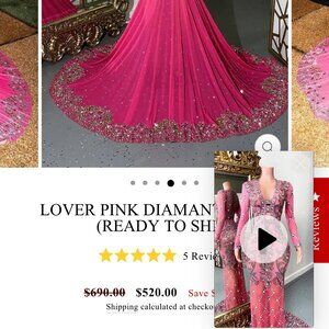 Pink Diamante Dress